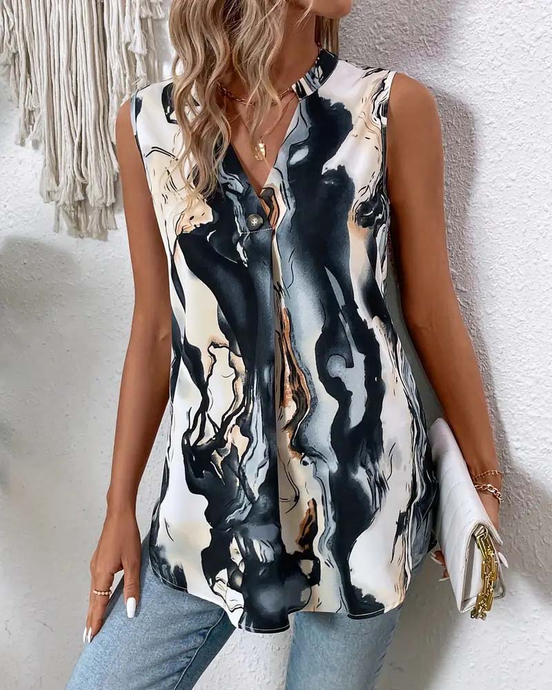 Ink Painting Print Blouse