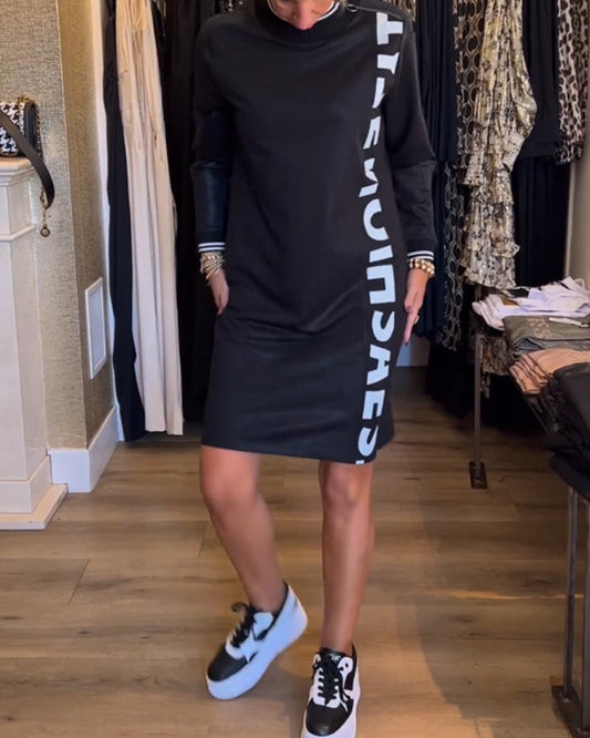 Letter print casual dress