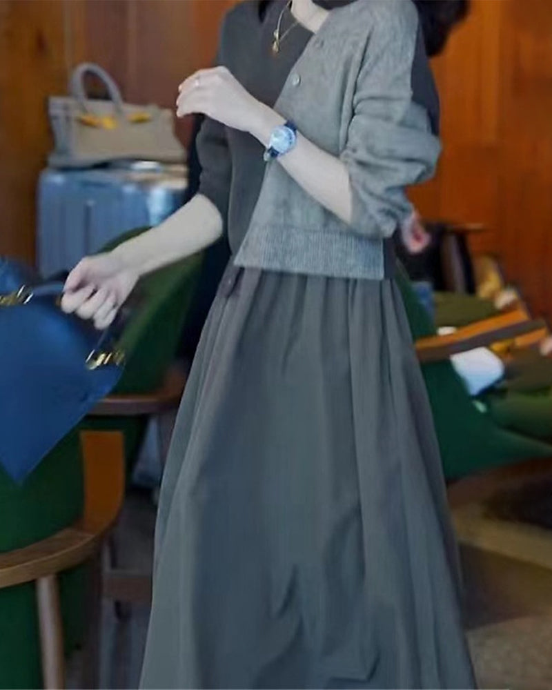 Women's Casual Midi Sweater Dress