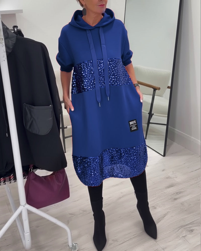 Hooded Fashion Patchwork Dress