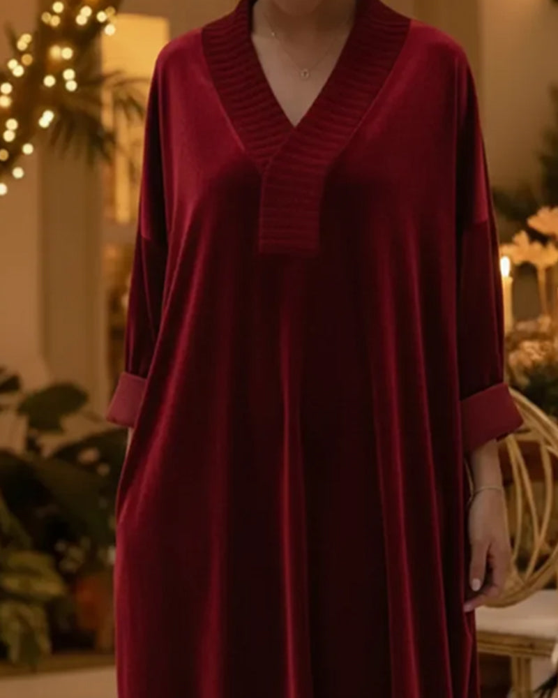 V-Neck Loose Fashionable Dress