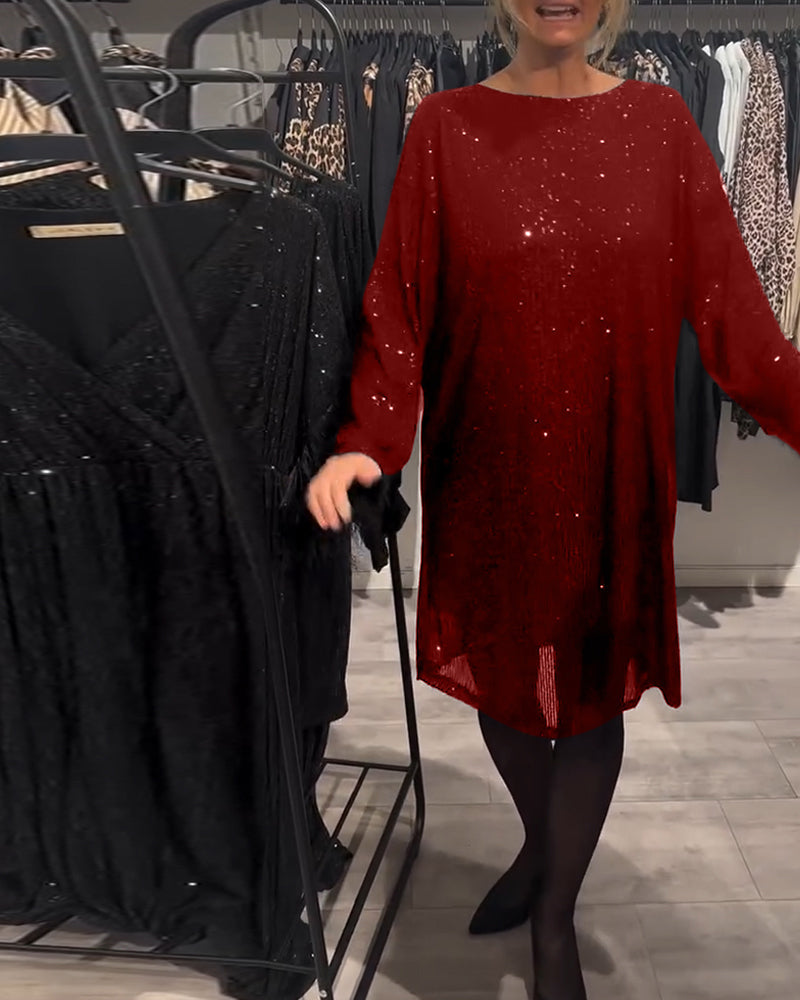 Elegant Backless Strappy Sequin Dress