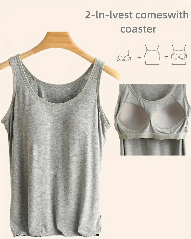 One-Piece Solid Color Bottoming Cami Top