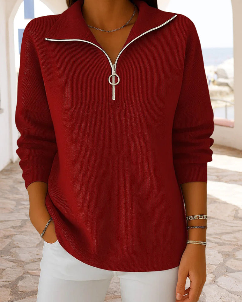 Half-zip Fashion Pullover Jumper