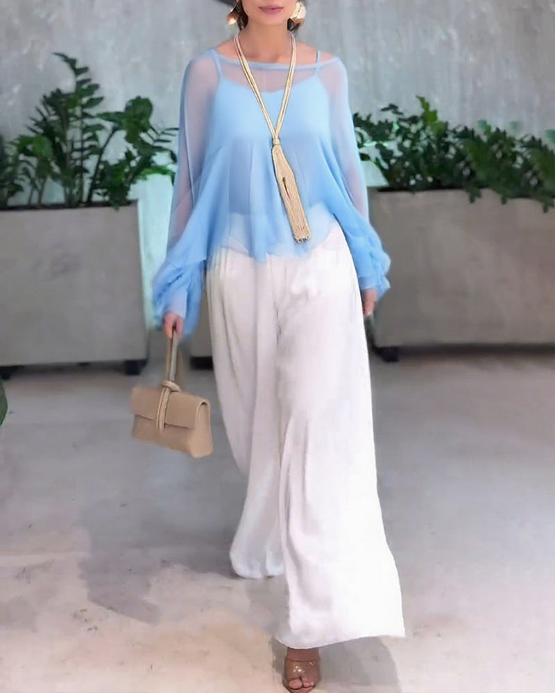 Temperament Solid Color Fashionable Blouse