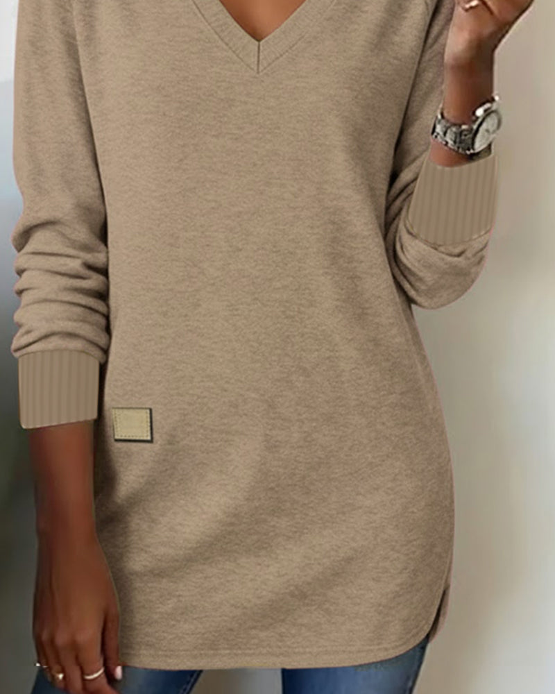 V-Neck Fashion Sweatshirt