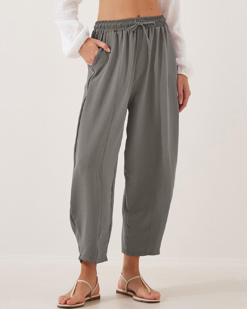 Casual Drawstring Pocket Pants