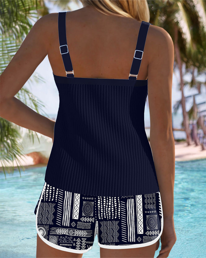 Graphic Print Two-Piece Swimsuit