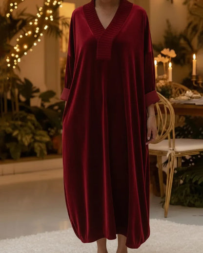 V-Neck Loose Fashionable Dress