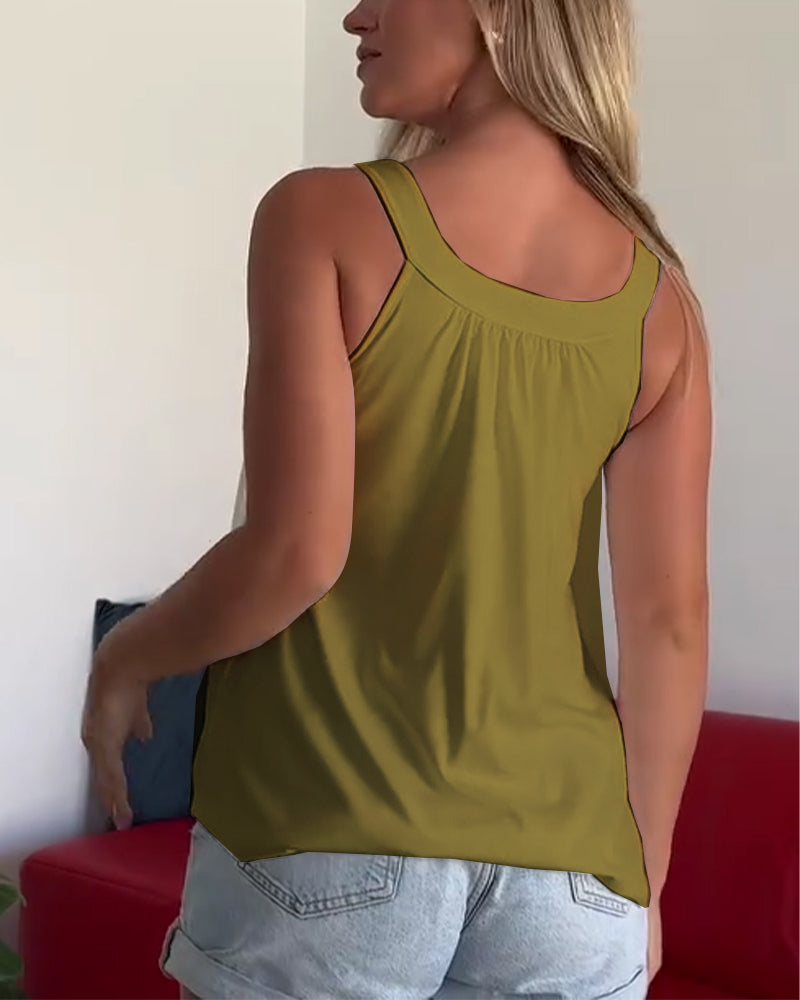 Strapless Pleated Solid Color Tank Top Set