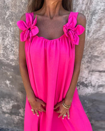 Sleeveless Solid Color Fashionable Long Dress