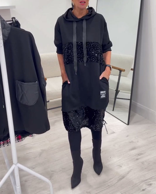 Hooded Fashion Patchwork Dress