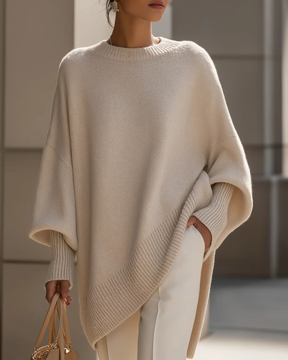 Round Neck Loose Mid-Length Jumper