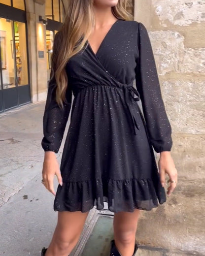 V-Neck Sparkly Fashion Dress