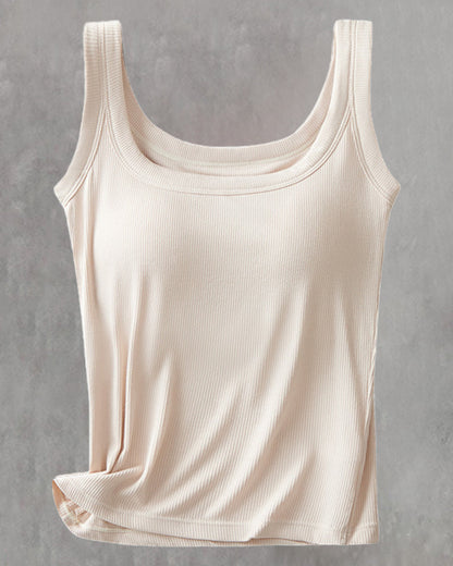 Solid Color Built In Bra Vest