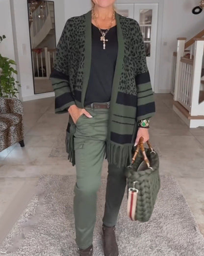 Leopard Print Long Sleeve Cardigan