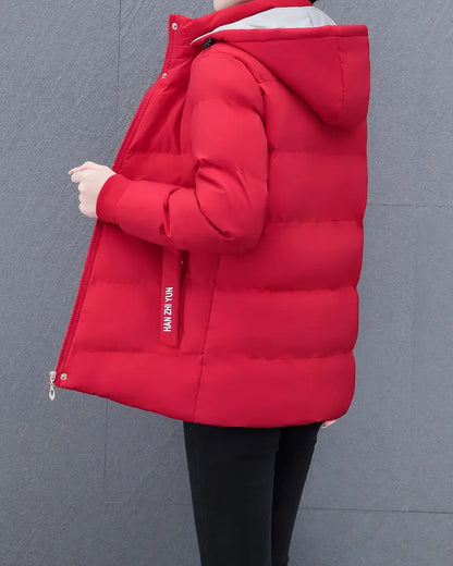 Casual Solid Color Warm Hooded Jacket