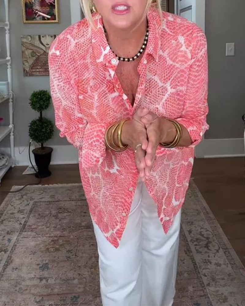 Buttoned Textured Blouse