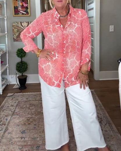 Buttoned Textured Blouse