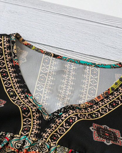 Floral Print V-Neck T-shirt