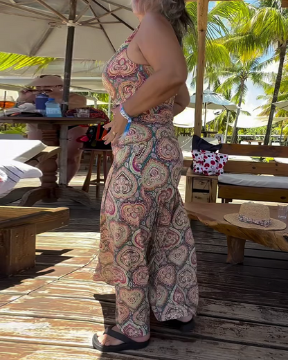 Strapless Heart Holiday Print Swimsuit