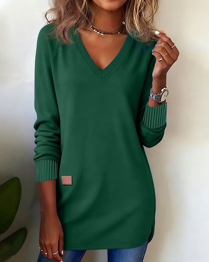 V-Neck Fashion Sweatshirt