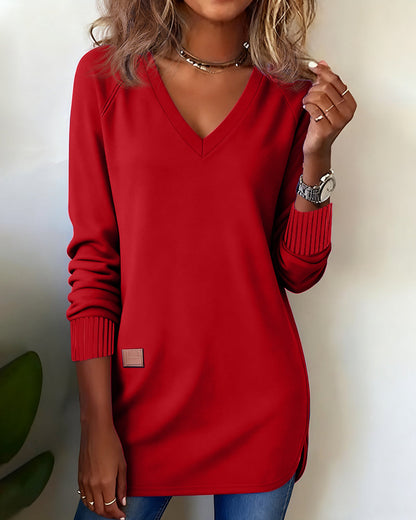 V-Neck Fashion Sweatshirt