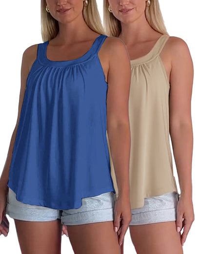 Strapless Pleated Solid Color Tank Top Set