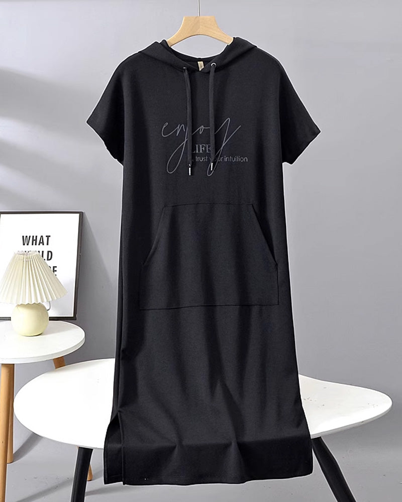 Hooded Casual Drawstring Dress