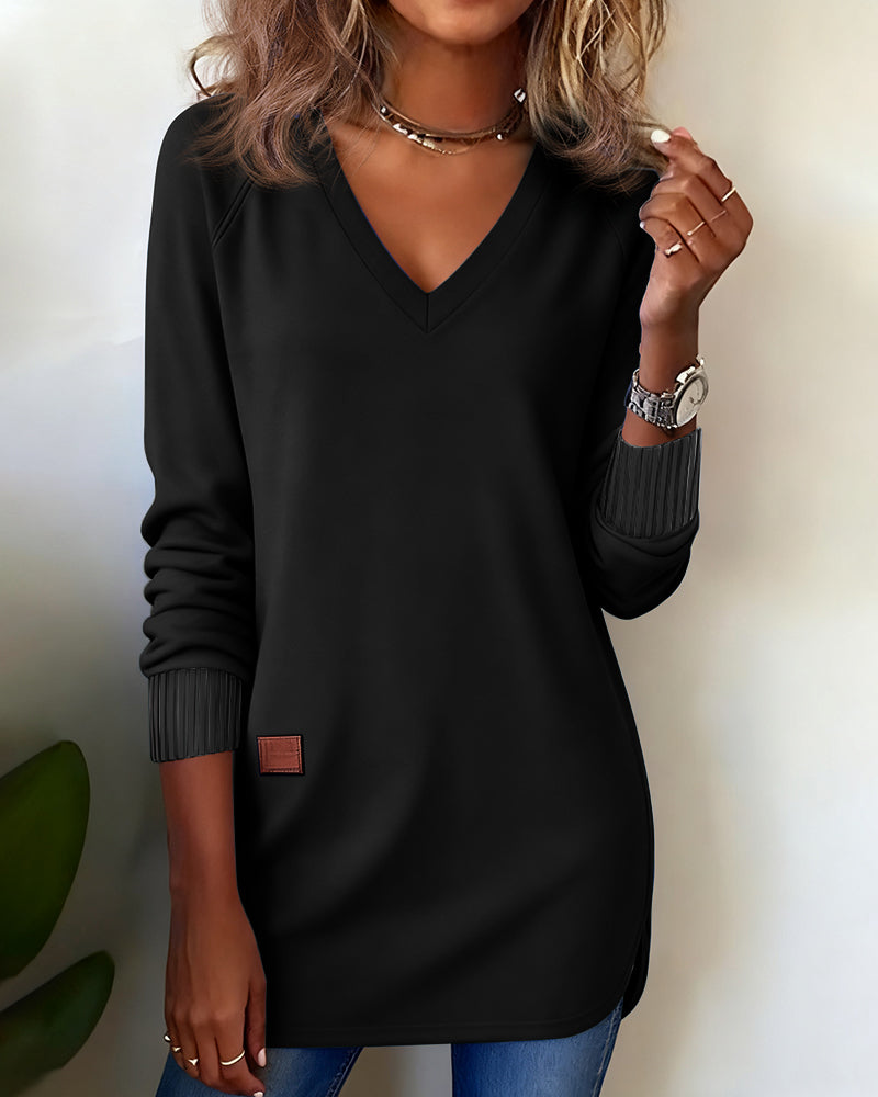 V-Neck Fashion Sweatshirt