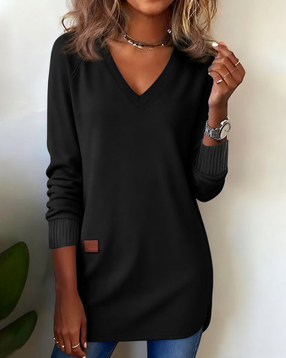 V-Neck Fashion Sweatshirt