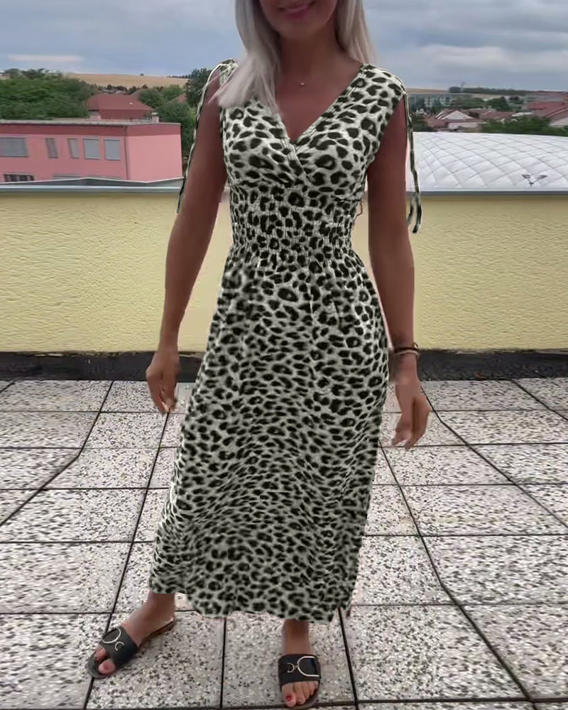Leopard Print Sleeveless Dress