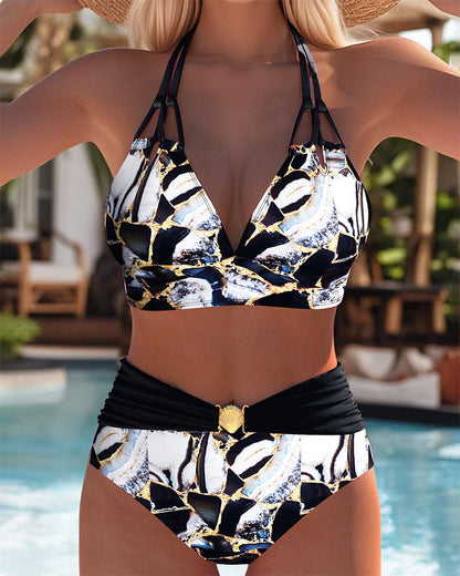 Retro Printed Two-Piece Bikini