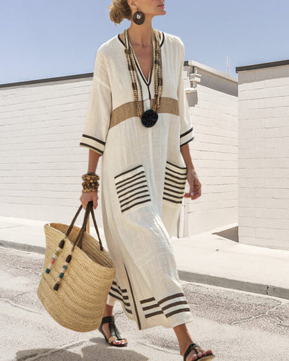 Holiday Contrast Loose Dress