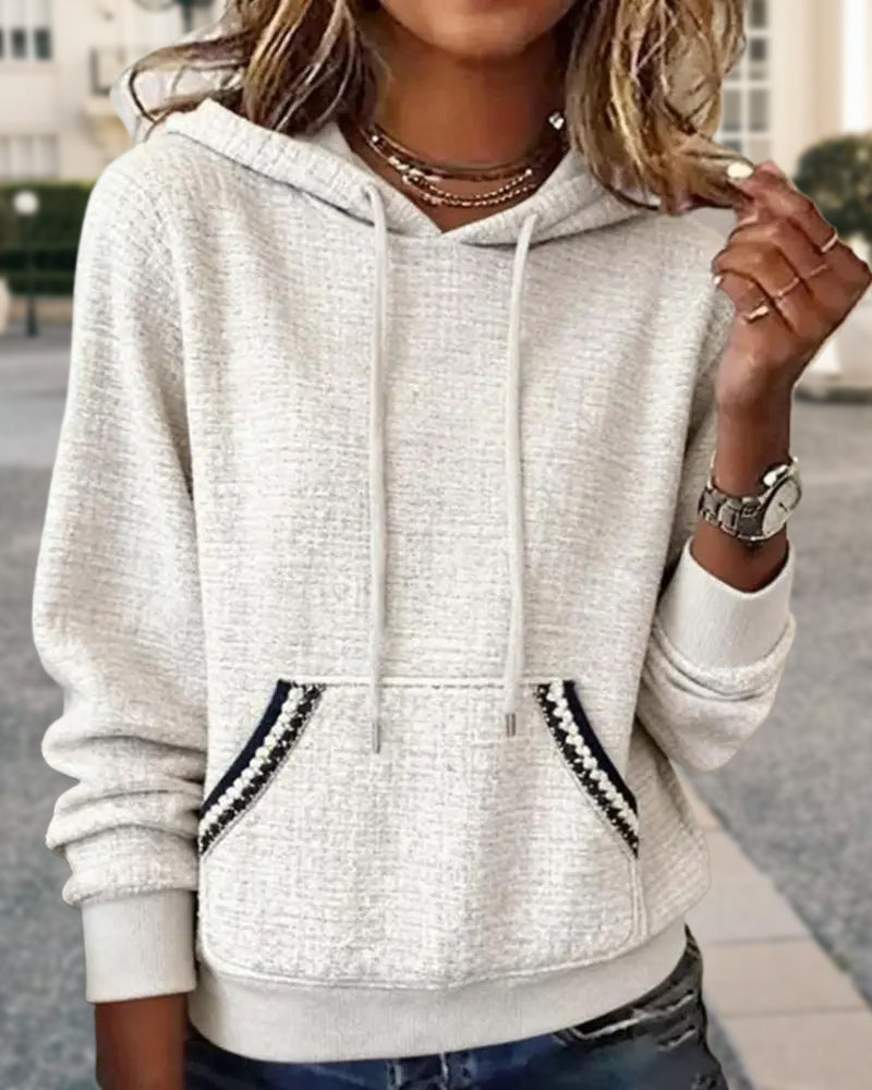 Casual Contrast Color Hoodie