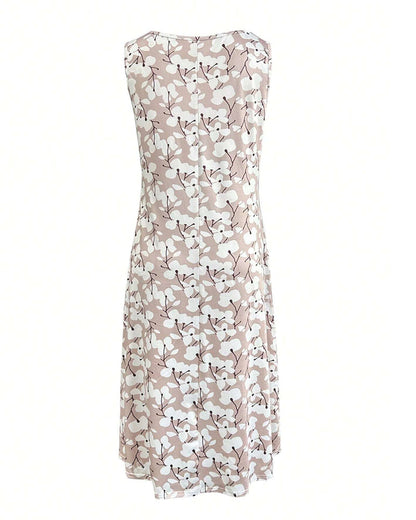 Sleeveless Floral Print Dress