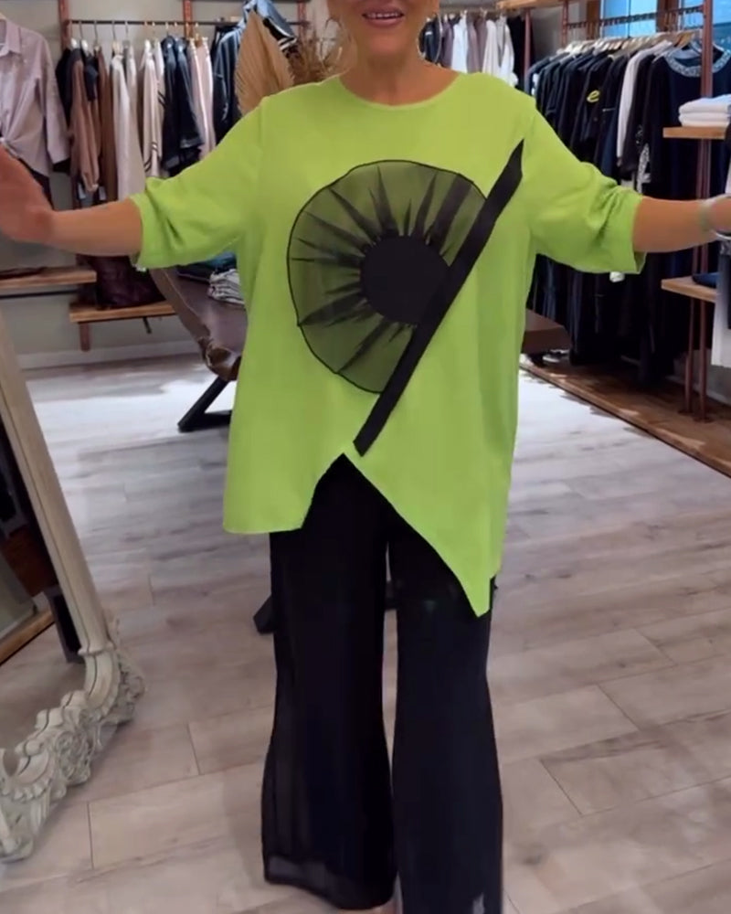 Floral Print Short-Sleeved Casual T-Shirt