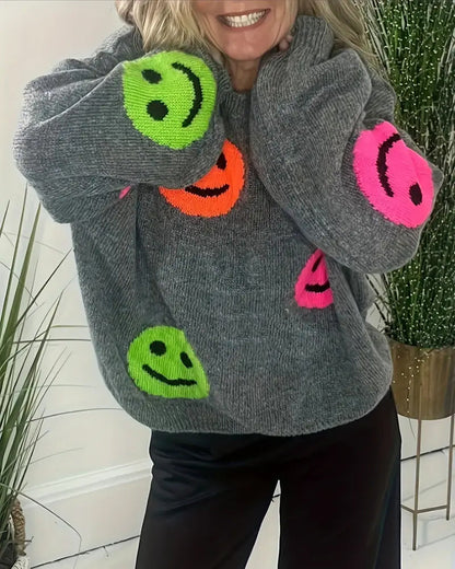 Smiley Face Crew Neck Jumper