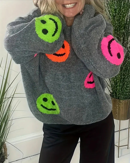 Smiley Face Crew Neck Jumper
