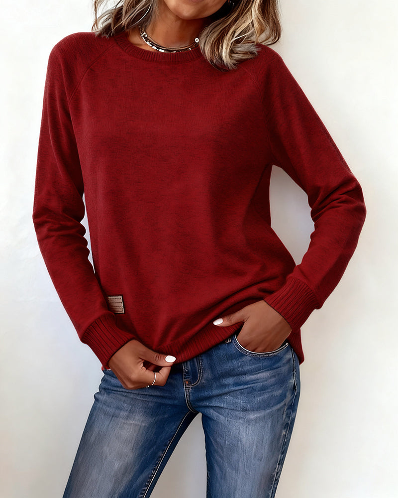 Round Neck Fashionable Casual Sweatshirt