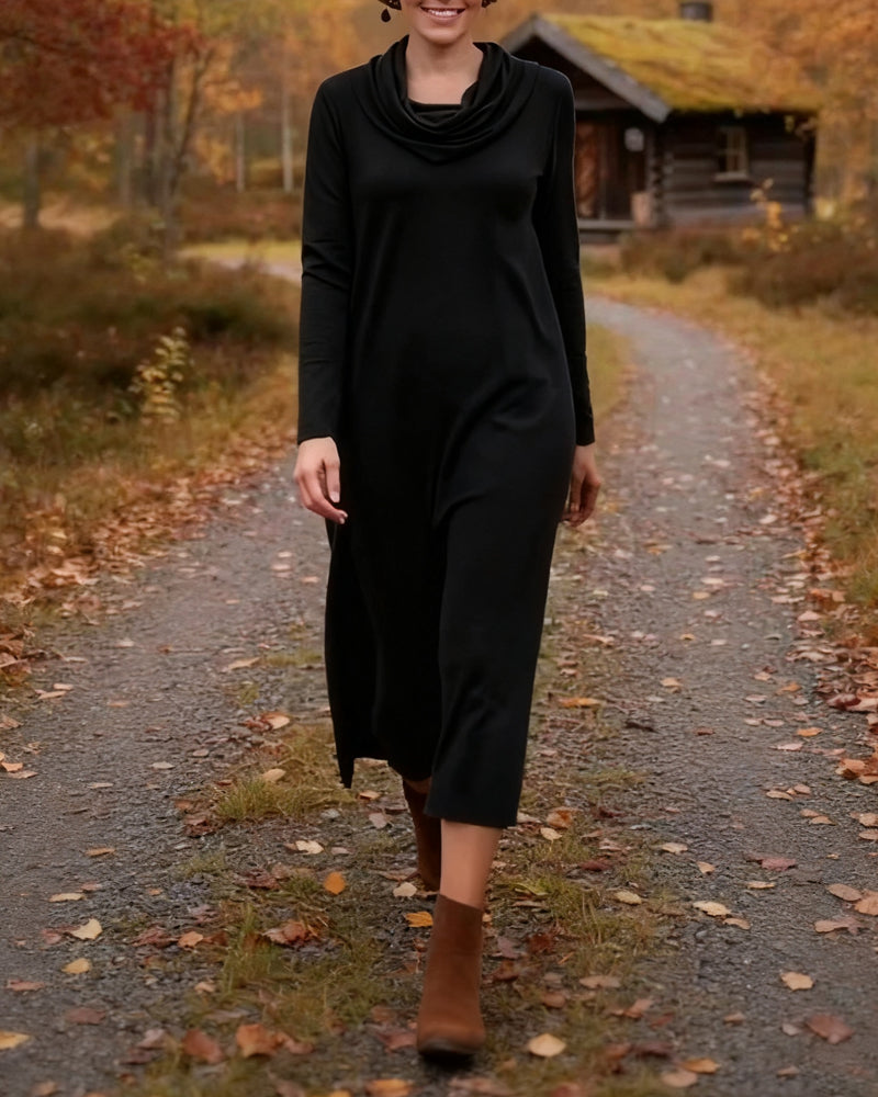 Casual Simple Solid Color Pocket Dress