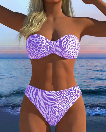 Sexy Leopard Print Two-Piece Swimsuit