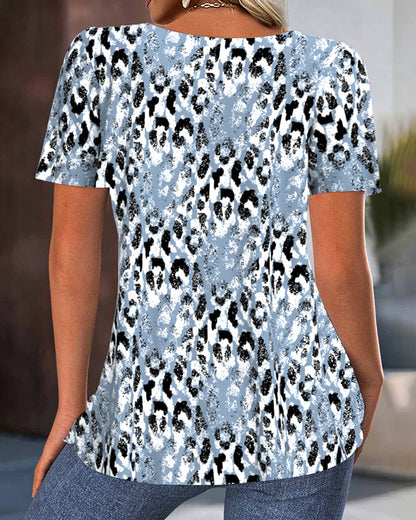 Round Neck Short Sleeve Printed T-Shirt