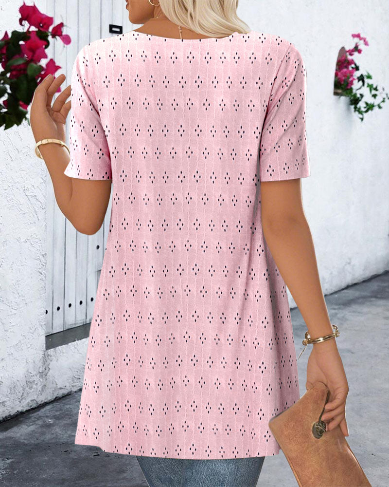 Fake Two-piece Printed Blouse