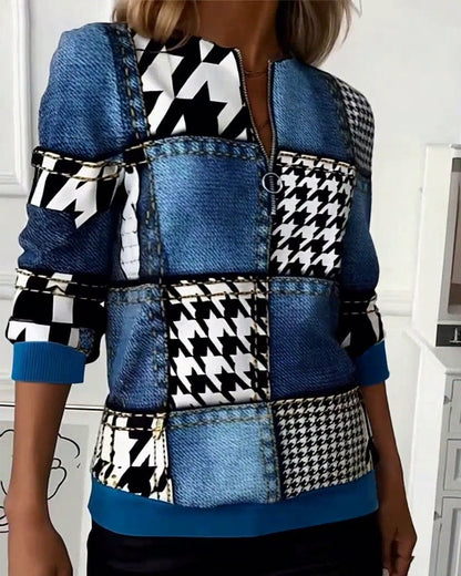 Printed Fashion Half-Zip Sweatshirt