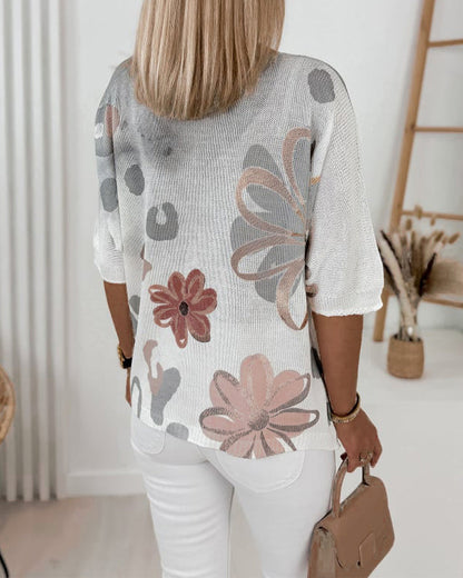 Flower Knitted Top