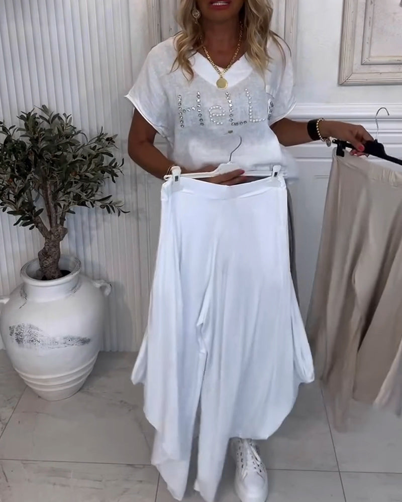 Solid Color Bloomers Casual Pants