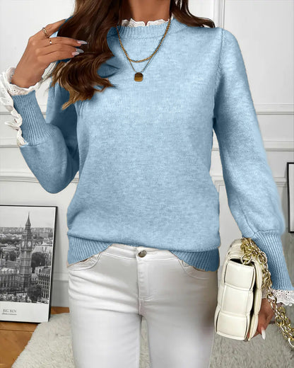 Elegant Lace-Trimmed Jumper