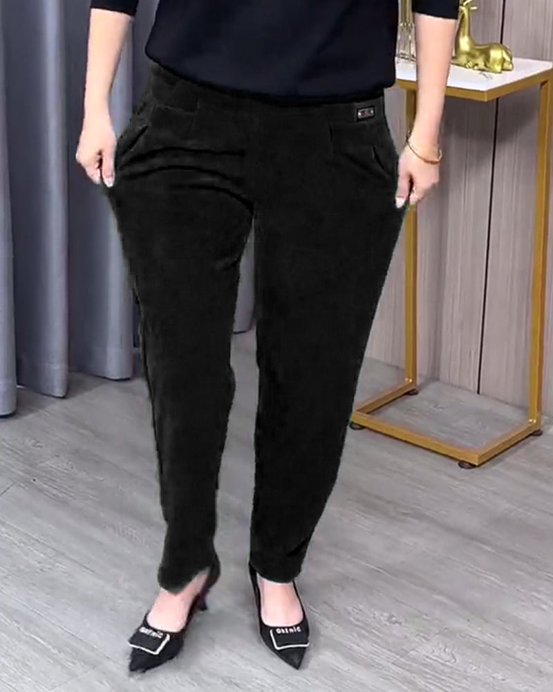 Solid Color Stretch Skinny Pants