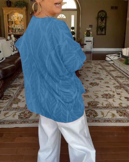 Round Neck Loose Print Blouse